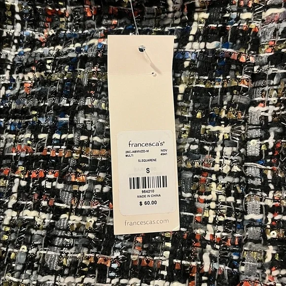 Francesca's Collections Tweed Camisole - Black and Gray - Picture 2 of 2